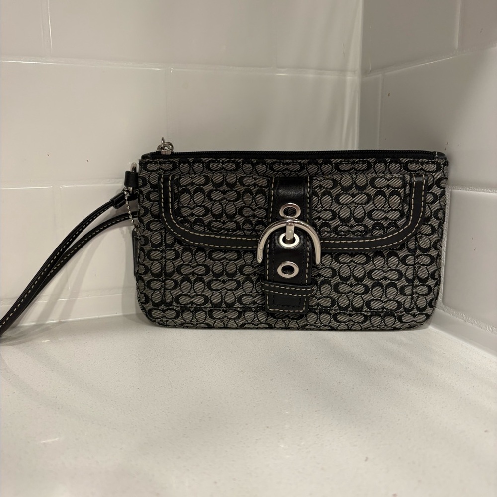 Coach SoHo Signature Buckle Front Pocket Wristlet